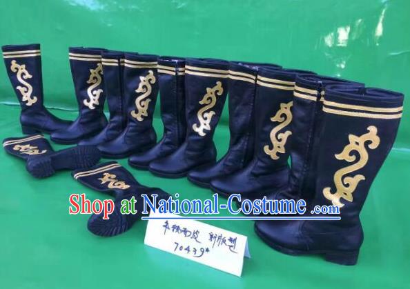 Traditional Chinese Minority Mongol Nationality Ethnic Minorities Mongolian Dance Cowhide Boots Mongolian Knee Boots Jockey Boots Tanks Boots