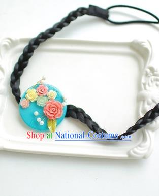 Korean National Hair Accessories Flowers Hair Clasp, Asian Korean Hanbok Fashion Headwear Headband for Kids