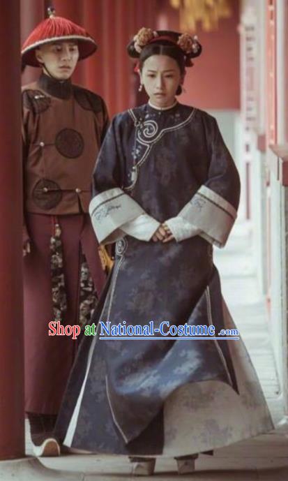 Story of Yanxi Palace Traditional Ancient Chinese Qing Dynasty Imperial Consort Costume Manchu Lady Embroidered Clothing for Women