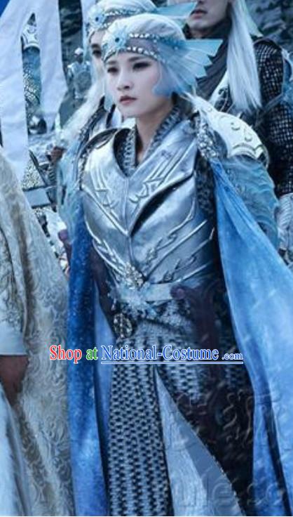 Ice Fantasy Warriors Hanfu Style Armor Costumes Complete Set for Men or Women