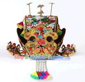 Traditional Korean Hair Accessories Bride Tuinga, Asian Korean Fashion Imperial Empress Wedding Crown Headwear for Women