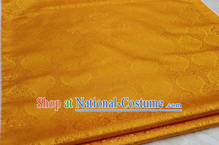 Chinese Traditional Ancient Costume Palace Pattern Cheongsam Mongolian Robe Orange Brocade Tang Suit Fabric Hanfu Material