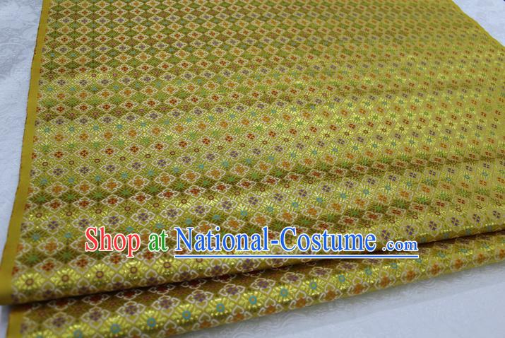 Chinese Traditional Ancient Costume Royal Palace Pattern Cheongsam Yellow Brocade Tang Suit Satin Fabric Hanfu Material