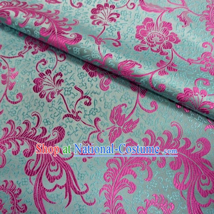 Chinese Traditional Royal Court Pattern Green Brocade Xiuhe Suit Fabric Ancient Costume Tang Suit Cheongsam Hanfu Material