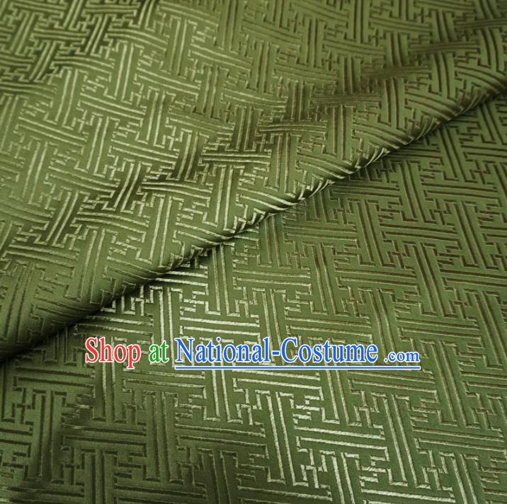 Chinese Traditional Royal Palace Pattern Design Green Brocade Mongolian Robe Fabric Ancient Costume Tang Suit Cheongsam Hanfu Material