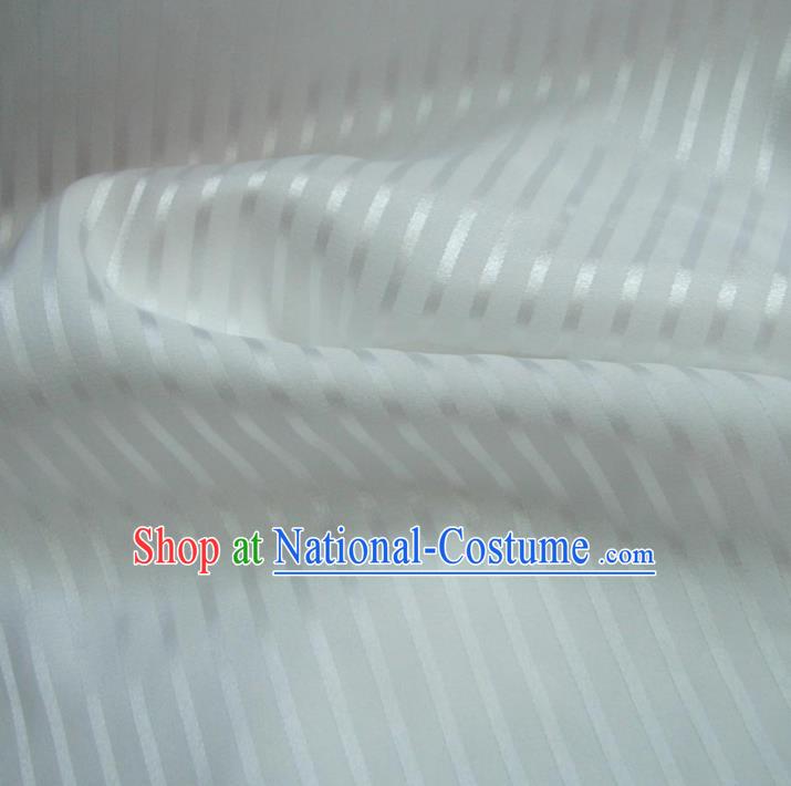 Chinese Traditional Royal Palace Pattern Design White Brocade Fabric Ancient Costume Tang Suit Cheongsam Hanfu Material