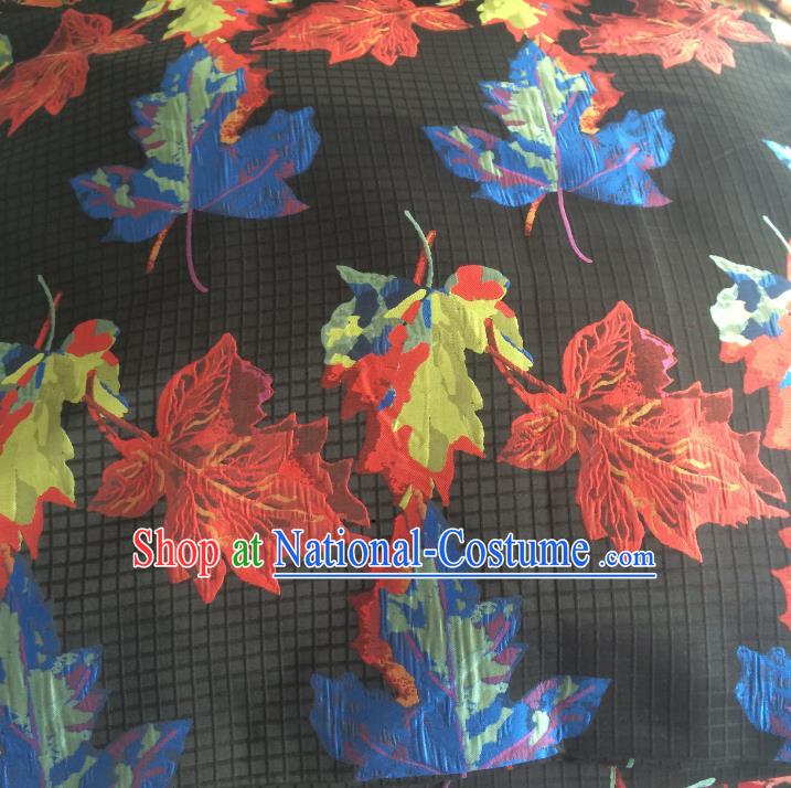Chinese Traditional Costume Royal Palace Printing Maple Leaf Brocade Fabric, Chinese Ancient Clothing Drapery Hanfu Cheongsam Material