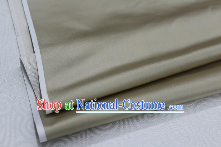 Chinese Traditional Royal Palace Mongolian Robe Light Grey Satin Brocade Fabric, Chinese Ancient Costume Drapery Hanfu Cheongsam Material