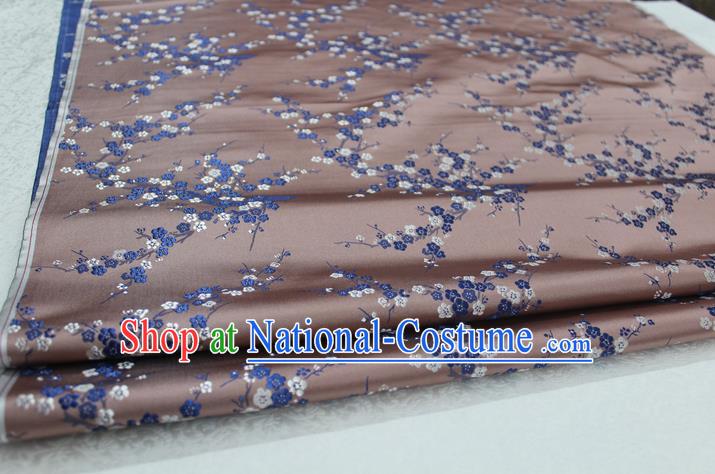 Chinese Traditional Royal Palace Wintersweet Pattern Cheongsam Incarnadine Brocade Fabric, Chinese Ancient Emperor Costume Drapery Hanfu Tang Suit Material
