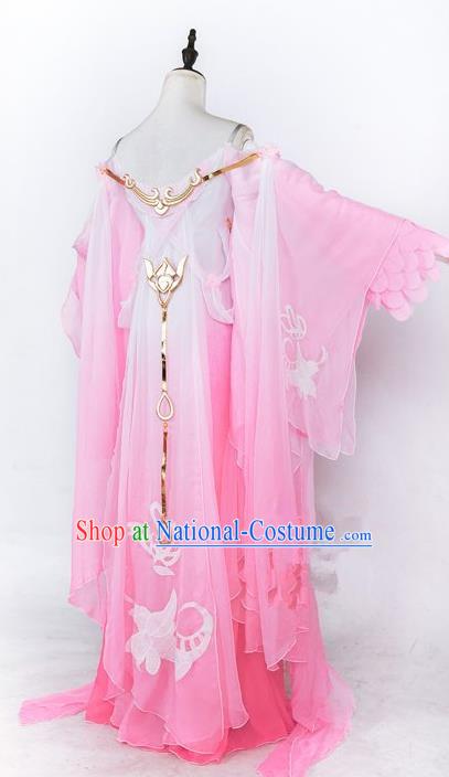 Traditional Asian Chinese Princess Costume, Elegant Hanfu Dance Wide Sleeves Clothing, Chinese Imperial Princess Tailing Embroidered Clothing, Chinese Cosplay Fairy Princess Empress Queen Cosplay Costumes for Women