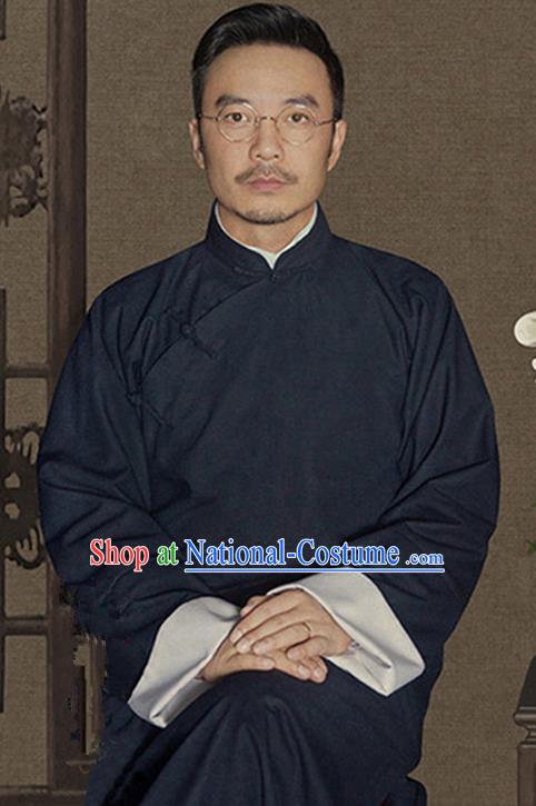 Traditional Ancient Chinese Republic of China Red Gown Crosstalk Robes Qing Dynasty Minguo Costumes for Men