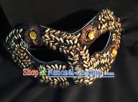 Top Grade Chinese Theatrical Headdress Traditional Ornamental Mask, Brazilian Carnival Halloween Occasions Handmade Deluxe Mask for Men