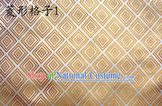 Traditional Asian Chinese Handmade Embroidery Silk Tapestry Tibetan Clothing Golden Fabric Drapery, Top Grade Nanjing Brocade Cheongsam Cloth Material