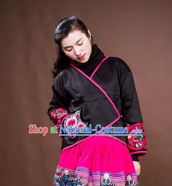 Traditional Chinese National Costume Cotton-padded Coat, Elegant Hanfu Embroidered Peony Tang Suit Jacket for Women
