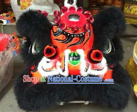World Lion Dance Competition Black Fur Lion Head Lion Dance Costumes for Adult