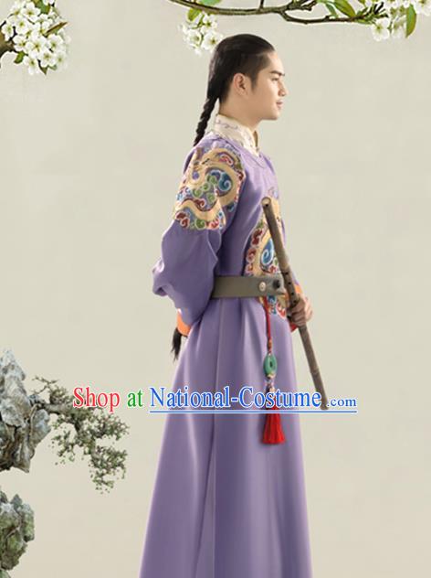 Traditional Ancient Chinese Manchu Royal Highness Costume, Chinese Qing Dynasty Mandarin Clothing for Men
