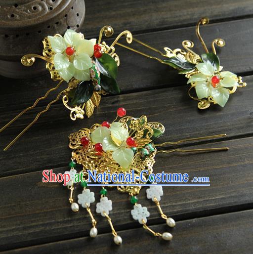 Traditional Handmade Chinese Qing Dynasty Manchu Lady Hair Accessories, China Ancient Imperial Concubine Hairpins for Women