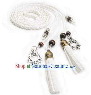 Chinese Ancient Hanfu Hair Accessories Traditional Swordswoman White Hair Band  for Women