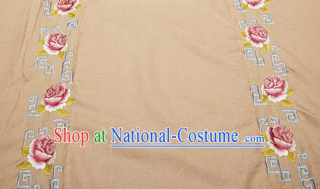 Chinese Traditional Brocade Fabric Classical Red Peony Pattern Design Satin Pillow Silk Fabric Material