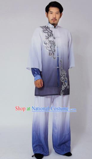 Traditional Chinese Tai Chi Kung Fu Navy Clothing Martial Arts Costumes for Men