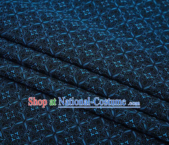 Top Grade Chinese Traditional Navy Brocade Fabric Tang Suit Satin Material Classical Pattern Design Drapery