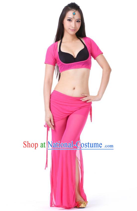Asian Indian Belly Dance Rosy Uniform India Raks Sharki Dress Oriental Dance Clothing for Women