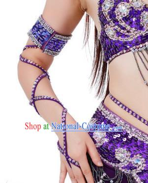 Indian Belly Dance Purple Sleevelet India Raks Sharki Accessories Wristlet for Women