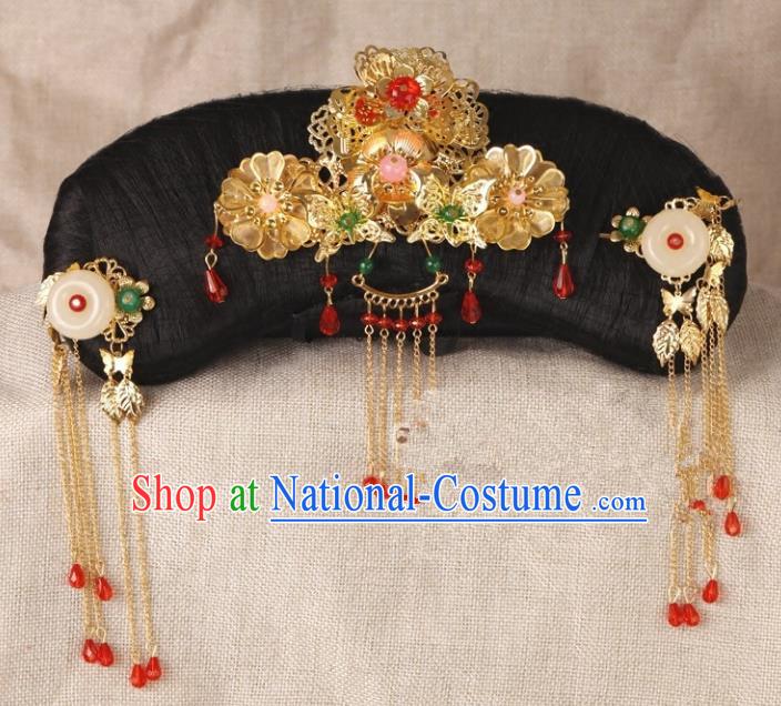Chinese Handmade Classical Qing Dynasty Hair Accessories Ancient Manchu Princess Headwear Hairpins for Women