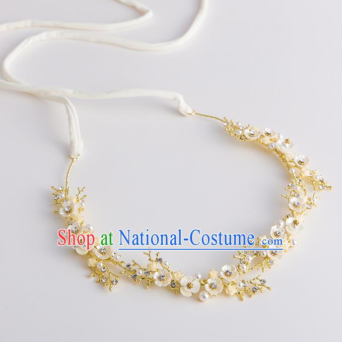 Handmade Classical Wedding Hair Accessories Bride Golden Headband Hair Clasp for Women