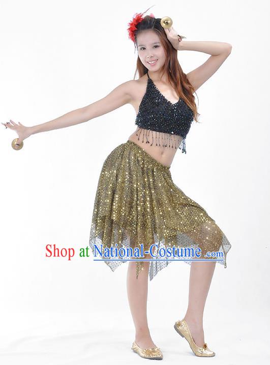Traditional Indian Belly Dance Sequin Clothing India Oriental Dance Costume for Women