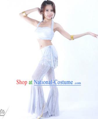 Traditional Indian Belly Dance Training Clothing India Oriental Dance White Outfits for Women