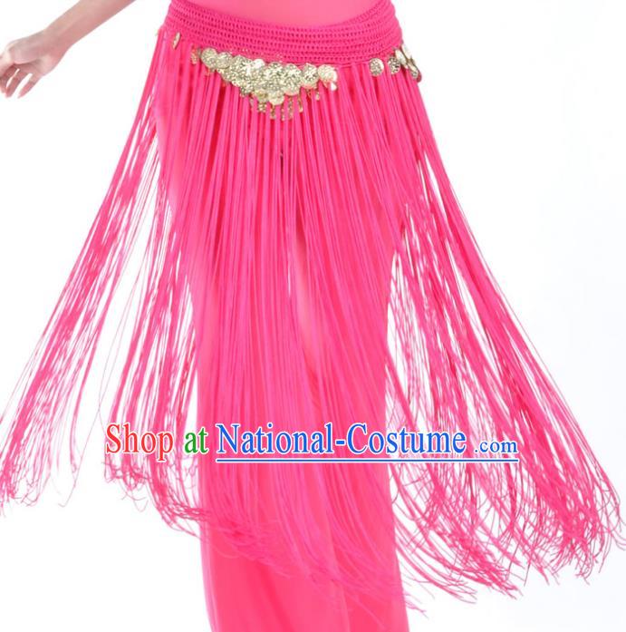 Indian Belly Dance Rosy Tassel Waist Chain Belts India Raks Sharki Waistband for Women