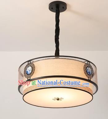 Traditional China Handmade Lantern Ancient Printing Hanging Lanterns Round Palace Ceiling Lamp