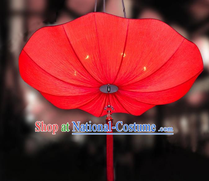 Chinese Classical Handmade Palace Lanterns Traditional Red Lotus Hanging Lantern Ancient Ceiling Lamp