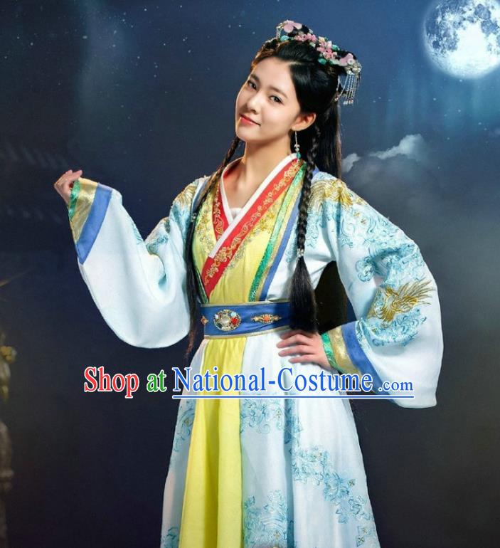 Chinese Ancient Infanta Costume Ming Dynasty Princess Embroidered Dress for Women