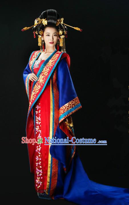 Ancient Chinese Song Dynasty Imperial Empress Hanfu Dress Palace Embroidered Replica Costume for Women