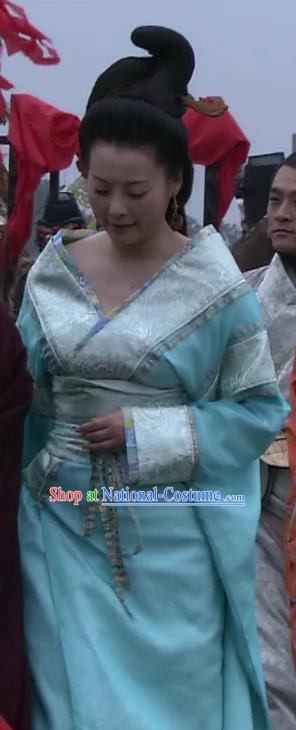 Ancient Traditional Chinese Han Dynasty Queen Mother Wang Zhengjun Hanfu Dress Replica Costume for Women