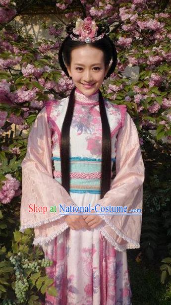 Chinese Ancient Wei and Jin Dynasties Princess Embroidered Hanfu Dress Replica Costume for Women