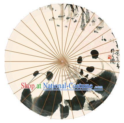 Chinese Traditional Artware Paper Umbrellas Chinese Ink Painting Double Pandas Oil-paper Umbrella Handmade Umbrella