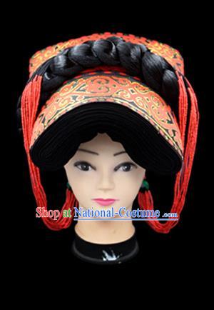 Chinese Traditional Yi Nationality Hair Accessories Yi Ethnic Minority Hats Headwear for Women