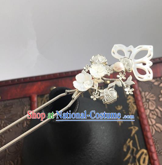 Traditional Handmade Chinese Ancient Classical Hair Accessories Hairpins Shell Lotus Hair Stick for Women