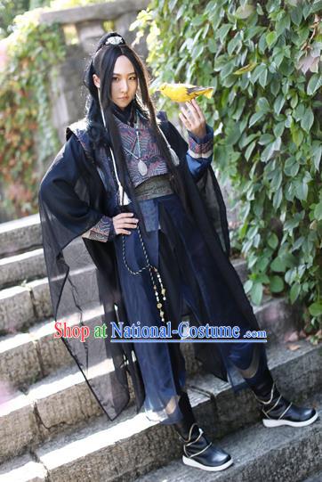 Chinese Ancient Knight-Errant Costume Tang Dynasty Young Swordsman Clothing for Men