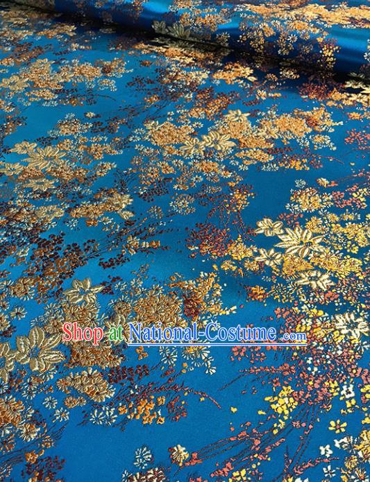 Asian Chinese Traditional Blue Brocade Fabric Silk Fabric Chinese Fabric Material