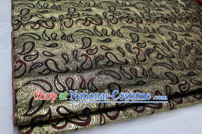 Chinese Traditional Cloth Mongolian Robe Golden Brocade Fabric Tang Suit Silk Material Drapery
