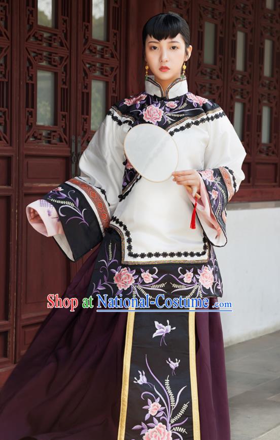 Traditional Chinese Qing Dynasty Nobility Lady Xiuhe Suits Ancient Drama Costumes for Women