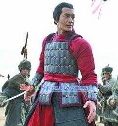 Chinese Ancient Southern Song Dynasty General Yue Fei Costumes Body Armor Complete Set