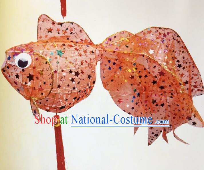 Chinese Traditional New Year Orange Paillette Palace Lantern Handmade Hanging Lantern Asian Ceiling Lanterns Ancient Lamp