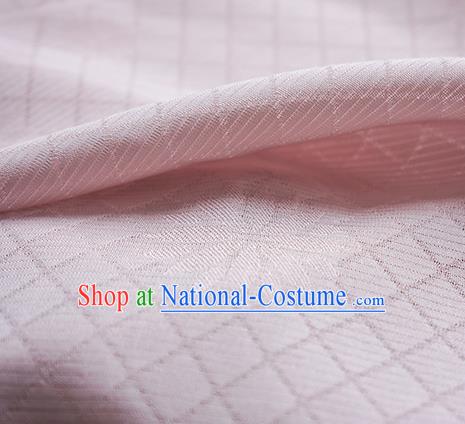 Traditional Chinese Classical Lotus Pattern Design Light Pink Silk Fabric Ancient Hanfu Dress Silk Cloth