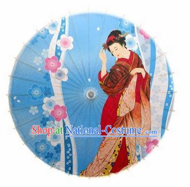Japanese Handmade Red Kimono Oil Paper Umbrella Traditional Decoration Umbrellas