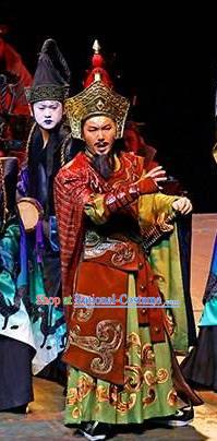 Chinese King Zhuang of Chu Ancient General Clothing Stage Performance Dance Costume for Men